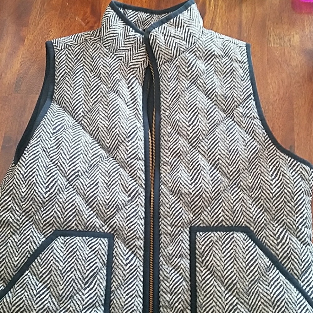 J Crew Herringbone Puffy Vest